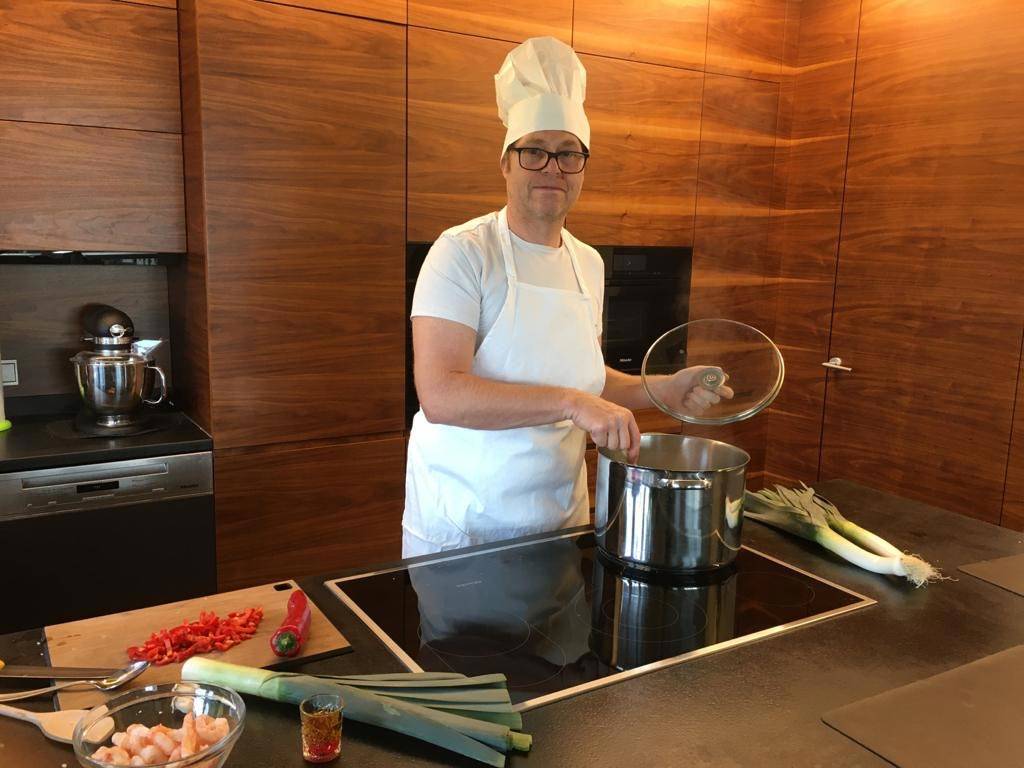 Chef Klaus Pitter is cooking