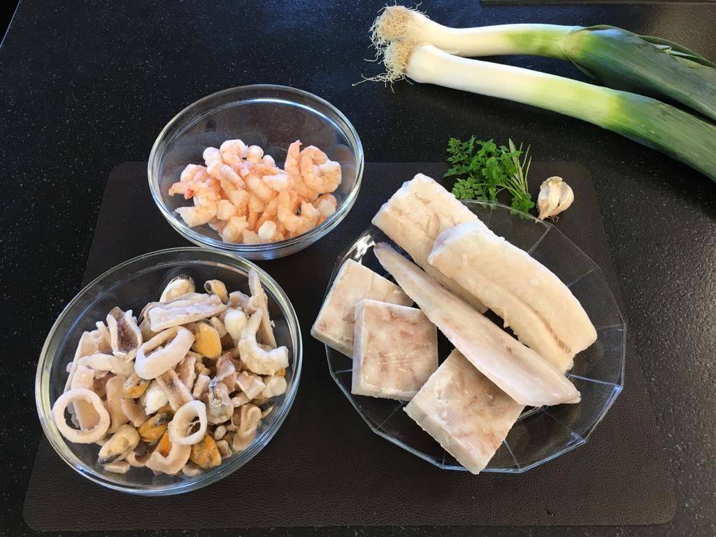 Ingredients croatian fish soup