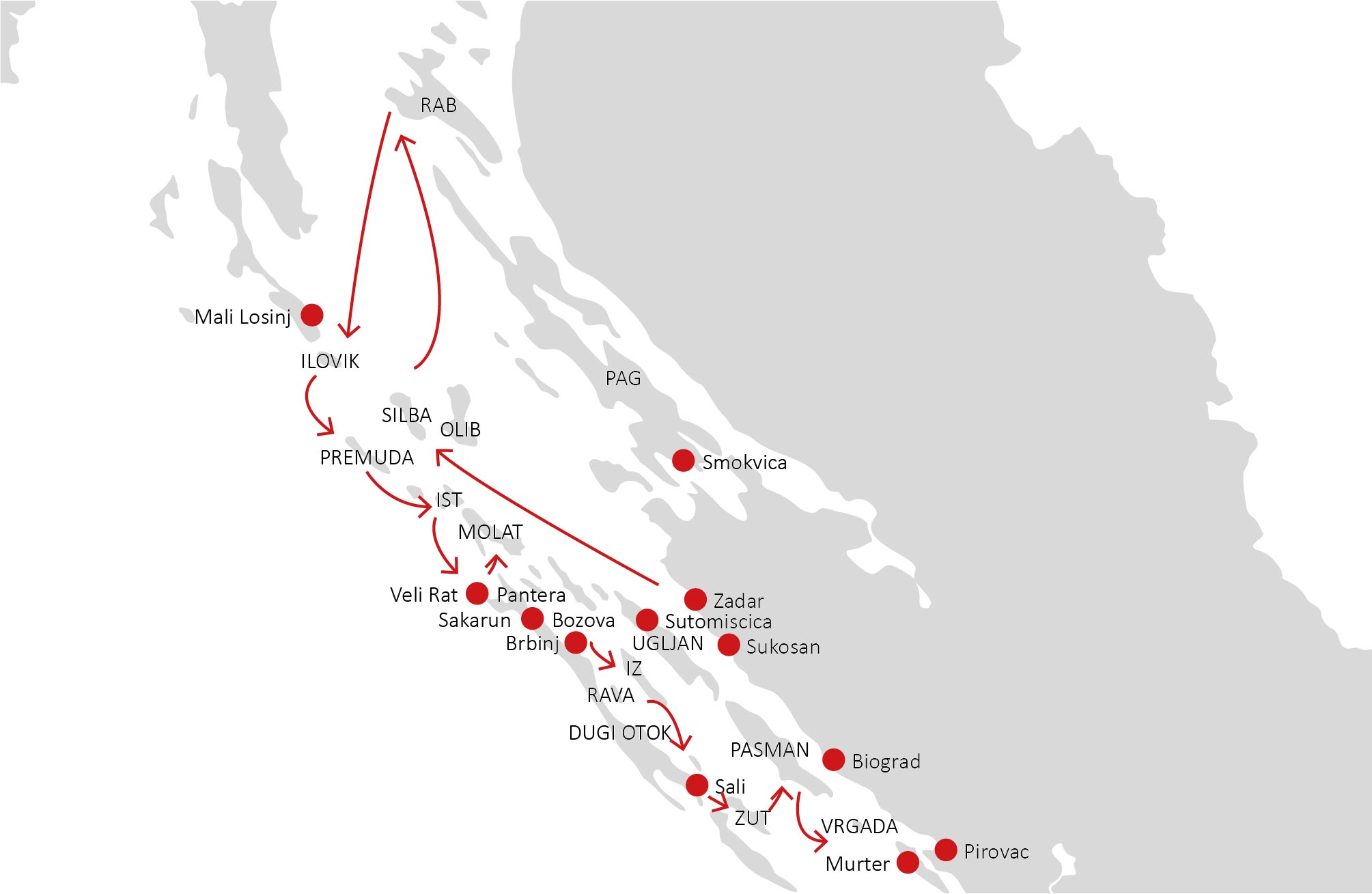 Karte Route 10 (2 Wochen)