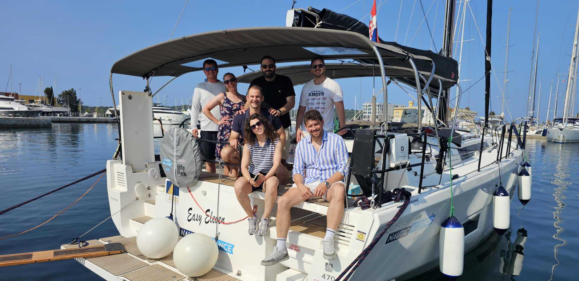 Gruppenfoto beim FB2 Segelschein mit Pitter Yachtcharter.